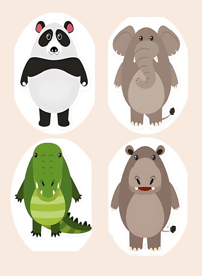 SLGIFT Vinyl Cute Animal Theme Sticker, Self-Adhesive Vinyl Stickers, 40 Pieces, 2 x 2 Inches Round Sticker, 4 Unique Designs, R140 - Image 2